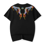Flying Fire Dragons Embroidery Tee