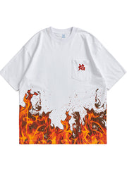 Camiseta Kanji en llamas