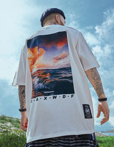 Oceanside Sonnenuntergang Kunst T-Shirt 