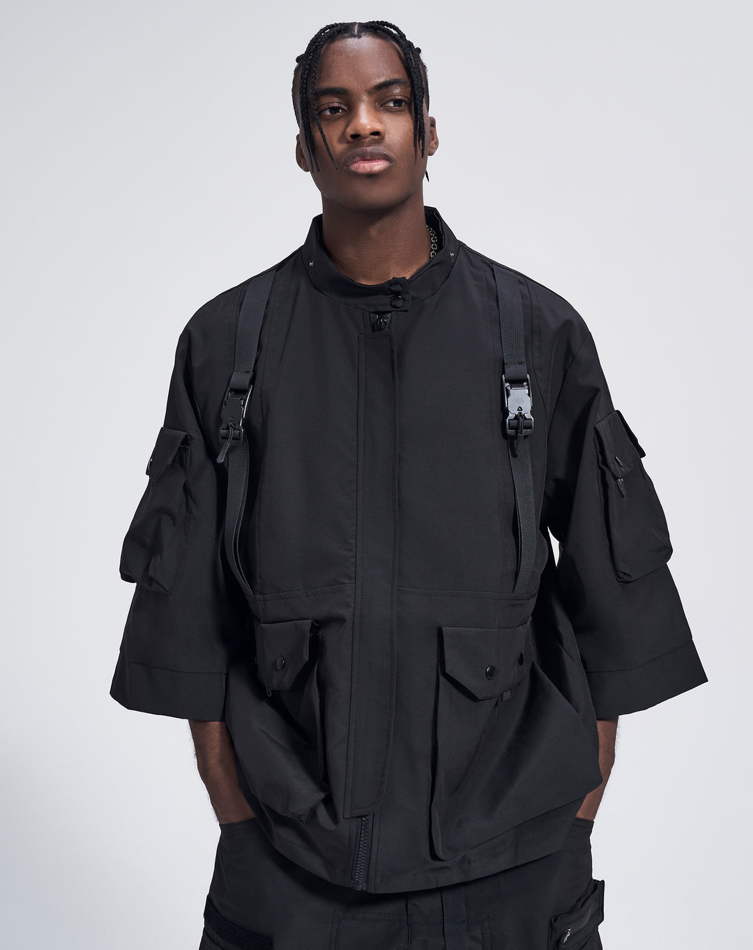 Paratrooper Short Sleeves Jacket with Removable Hoodie – Niepce
