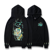 Emerald Tiger Embroidery Hoodie