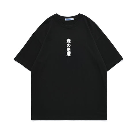 T-Shirt mit Dämonen-Samurai-Grafik 