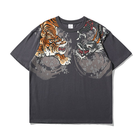 Krieg der Tiger und Drachen T-Shirt 