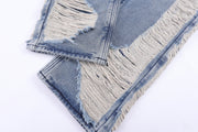 Threaded Knit Denim Pants