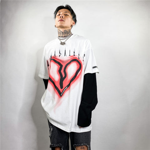 Camiseta de manga larga con corazón roto
