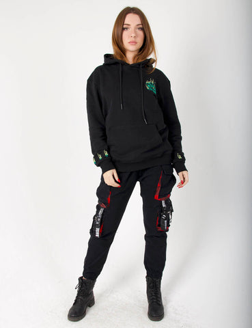 Women's Emerald Dragon Embroidery Hoodie