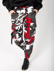 Pantalones jogger de camuflaje de doble color para mujer